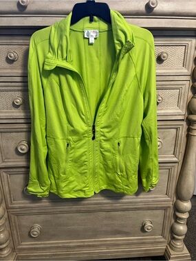 Tangerine Neon Lime Full-Zip Utility Jacket